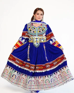 Nomad-Blue-Embroidered-Kuchi-Dress